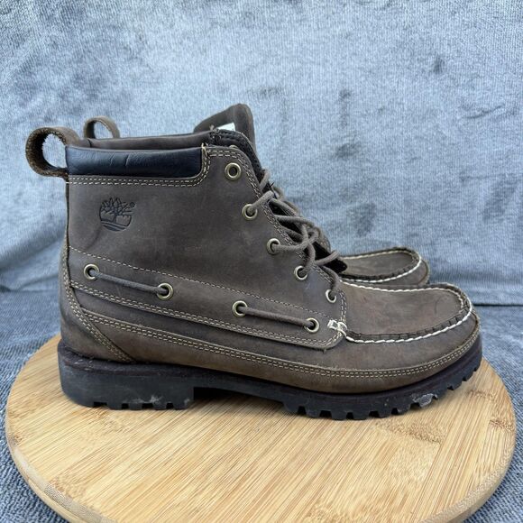 Timberland Chukka Boots Mens Size 9 Brown Leather Moc Toe Lug Lace Up 84501 main image 6